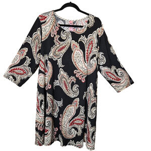 HONEYME CURVY Black with Paisley Design Dress Women's Size Made in USA